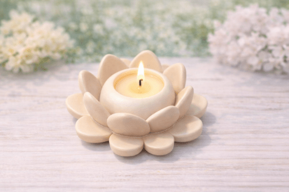 Download Memorial Lotus Flower Candle Holder STL - Premium Bundle