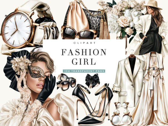 Download Fashion Girl Clipart Bundle - Clipart bundle Collection