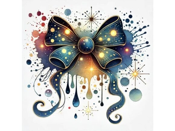 Download Inkblot-style Bow with Abstract Shapes a - Shape Collection
