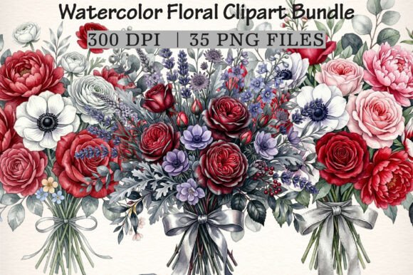 Download Watercolor Floral Clipart Bundle - Clipart bundle Collection