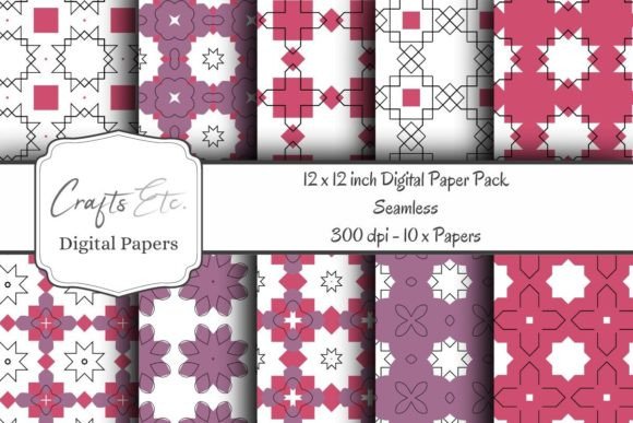Download Lines and Shapes Digital Paper Pack - Shape Collection