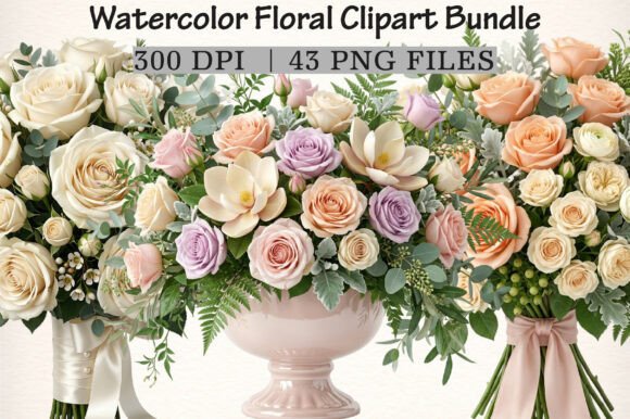 Download Watercolor Floral Clipart Bundle - Clipart bundle Collection