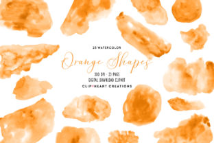 Download Orange Watercolor Shapes - Shape Collection