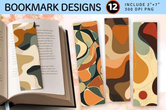 Download Earth Tones Abstract Shapes PNG Bookmark - Shape Collection