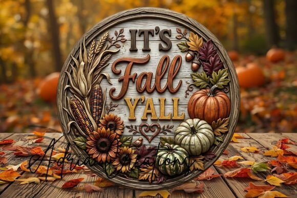 Download It's Fall Y'all Round Sign, Wind Spinner - Round Collection