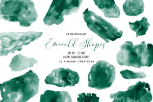 Download Emerald Watercolor Shapes - Shape Collection