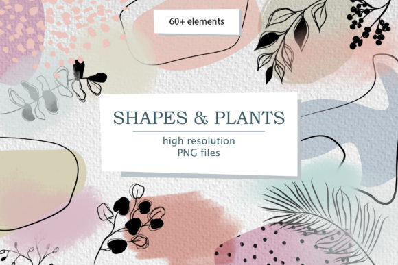 Download Modern Smooth Abstract Shapes &amp; Plants - Shape Collection