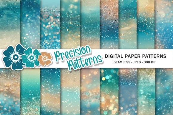 Download Aqua Beige Glitter Gradient Backgrounds - Round Collection