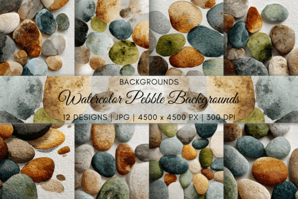Download Watercolor Pebble Backgrounds - Round Collection