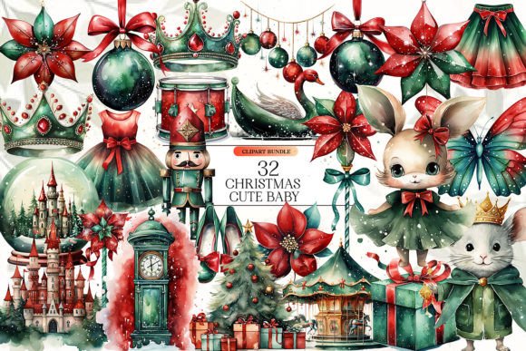 Download Cute Christmas Clipart Bundle - Clipart bundle Collection