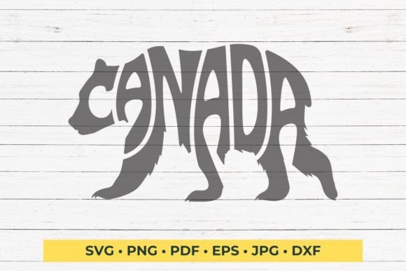 Download Canada Word Art in the Shape of a Bear - Premium Resources