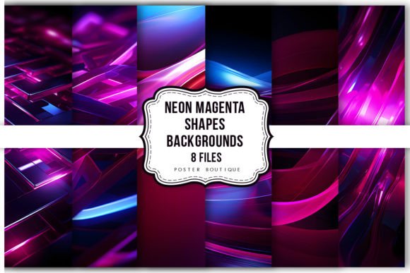 Download Neon Magenta Shapes Backgrounds Pack - Round Collection