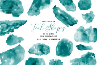 Download Teal Watercolor Shapes - Shape Collection