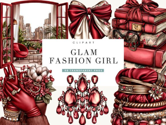 Download Glam Fashion Girl Clipart Bundle - Clipart bundle Collection