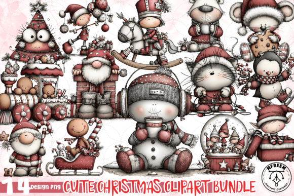 Download Cute Christmas Clipart Bundle PNG - Clipart bundle Collection