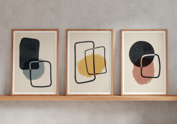 Download Set of 3 Abstract Watercolor Shapes Boho - Shape Collection