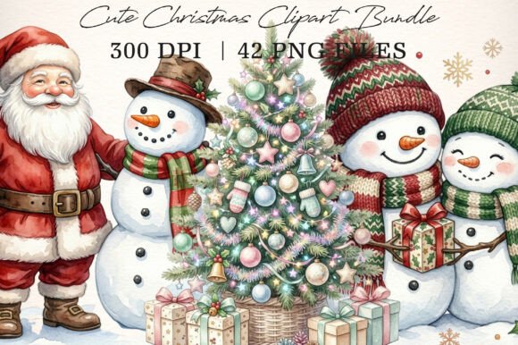 Download Cute Christmas Clipart Bundle - Clipart bundle Collection