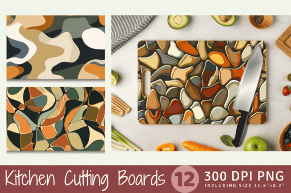 Download Earth Tones Abstract Shapes Cutting Boar - Shape Collection
