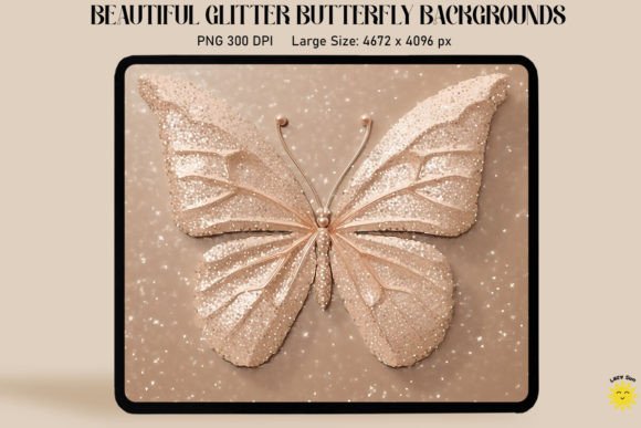 Download Pastel Beige Glitter Butterfly Backdrop - Pastel beige Collection