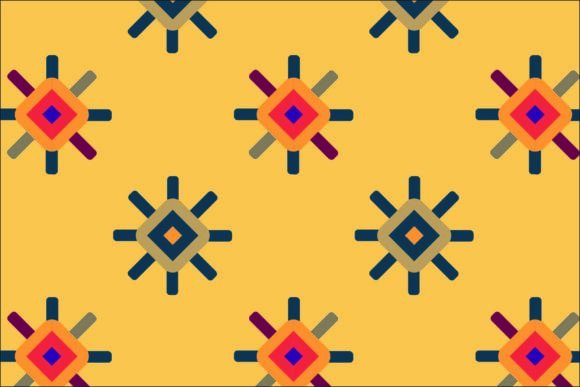 Download Geometric Random Star Flower, Background - Round Collection