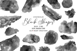 Download Black Watercolor Shapes - Shape Collection