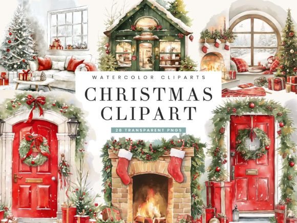 Download Watercolor Christmas Clipart Bundle - Clipart bundle Collection