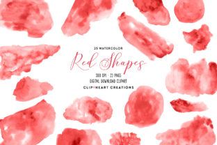 Download Red Watercolor Shapes - Shape Collection