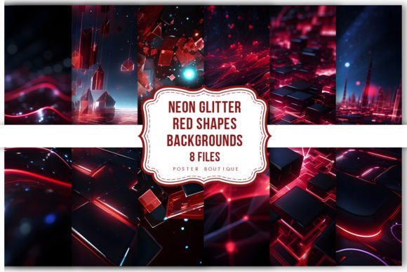 Download Neon Glitter Red Shapes Backgrounds Pack - Round Collection
