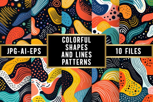Download Colorful Shapes and Lines Patterns - Shape Collection