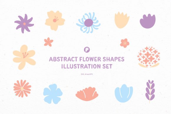Download Abstract Flower Shapes Illustration Set - Shape Collection