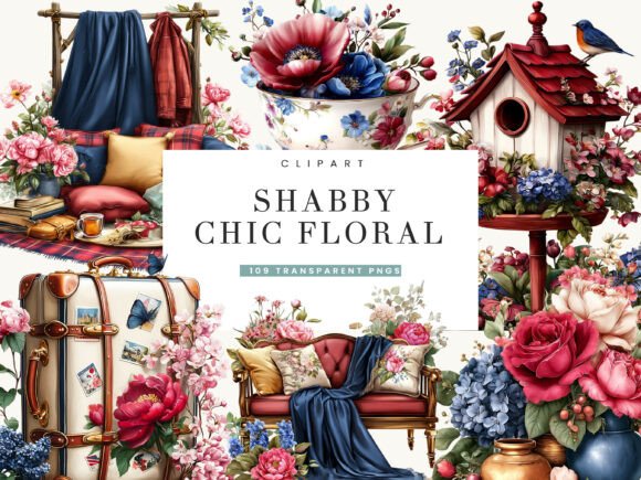 Download Shabby Chic Floral Clipart Bundle - Clipart bundle Collection