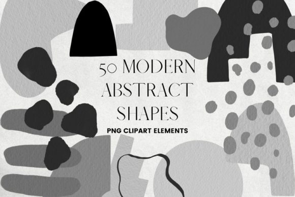 Download 50 Grey and Black Abstract Shapes - Shape Collection