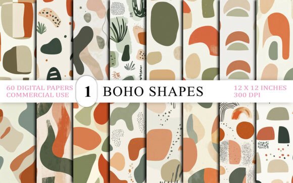 Download Abstract Boho Shapes Background - Premium Bundle