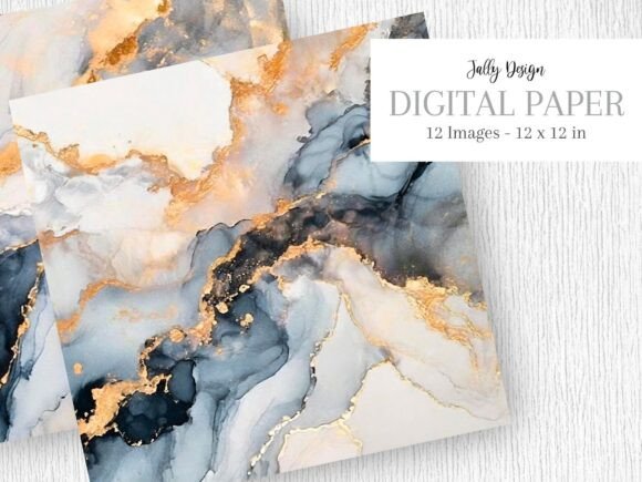 Download Elegant Navy Blue Alcohol Ink Background - Round Collection