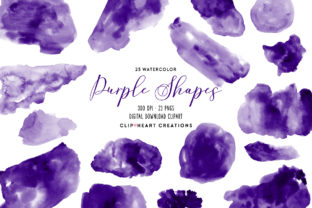 Download Purple Watercolor Shapes - Shape Collection
